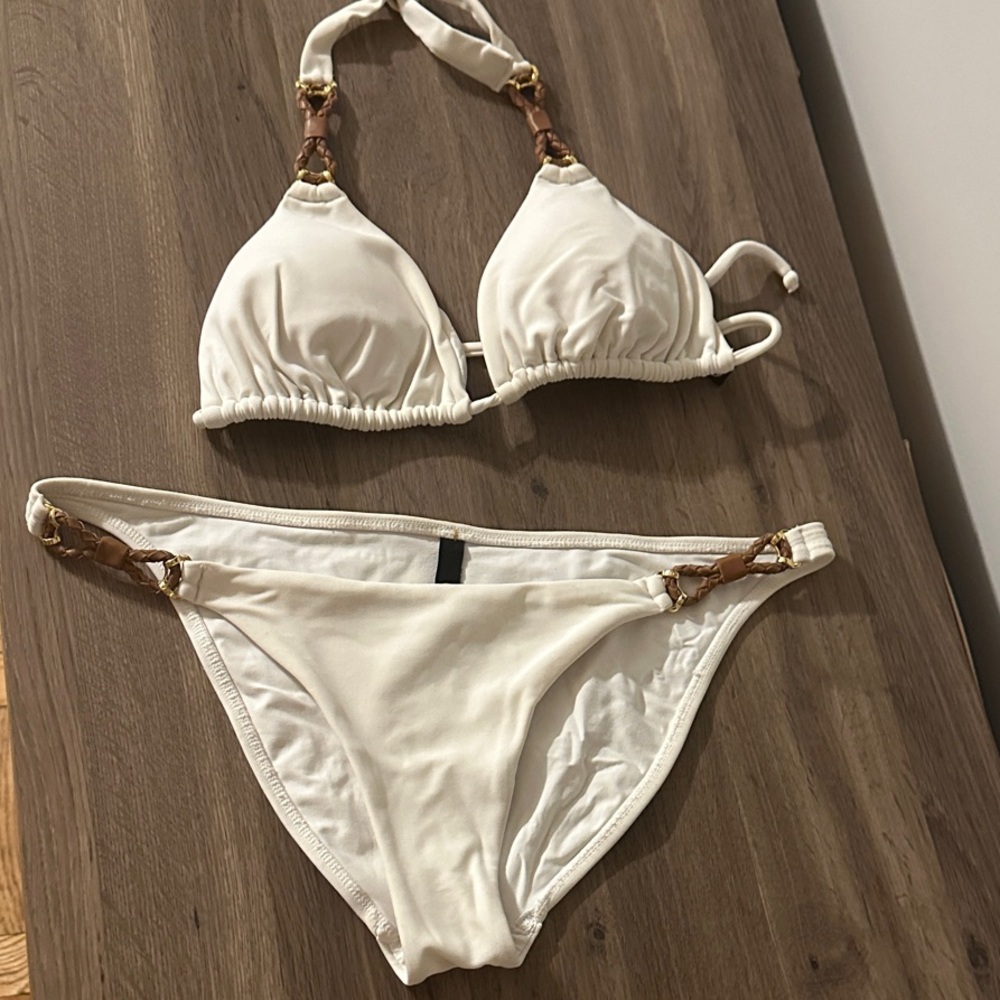 Elegant White Vix Bikini Set  - Large